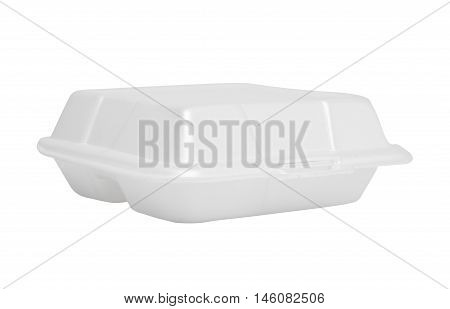a cardboard box and disposable white foam with a white background