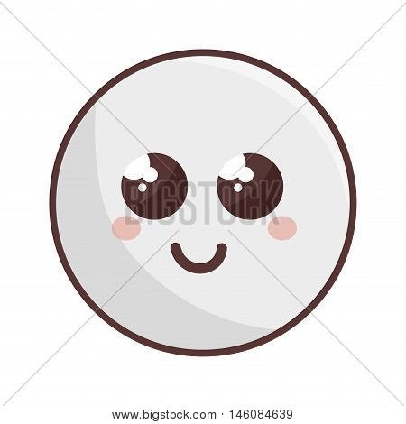 kawaii cartoon face hapiness expression emoticon vector illustration