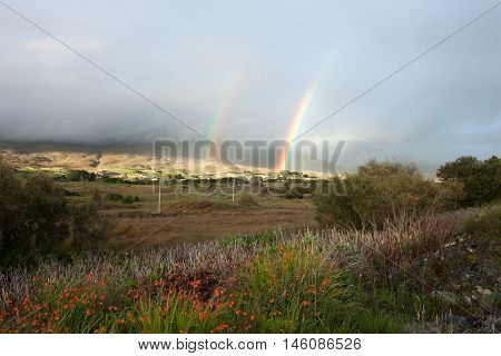 A double rainbow in Connemara, Co. Galway, Ireland.