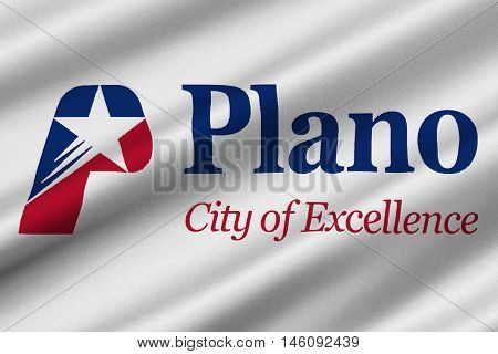Flag of Plano in Texas United States. 3D illustration