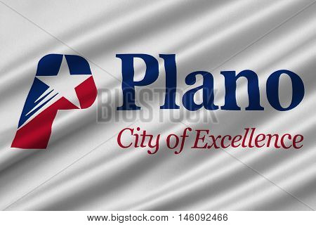 Flag of Plano in Texas United States. 3D illustration