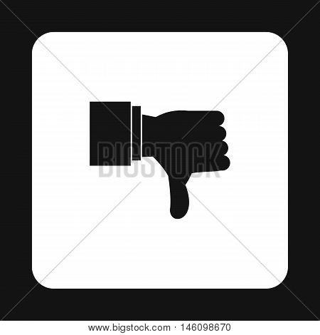 Thumb down gesture icon in simple style on a white background vector illustration