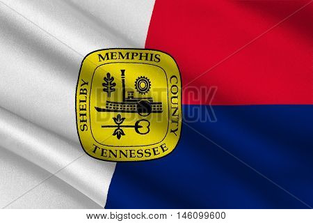 Flag of Memphis is a city in Tennessee of United States. 3D illustration