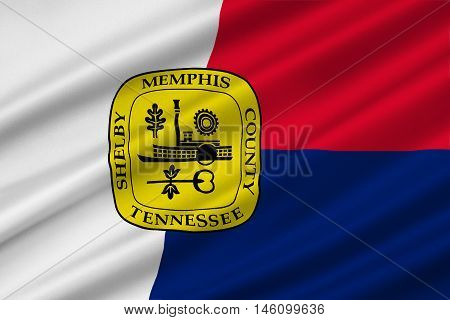 Flag of Memphis is a city in Tennessee of United States. 3D illustration