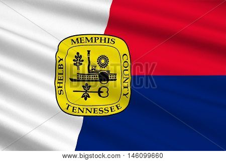 Flag of Memphis is a city in Tennessee of United States. 3D illustration