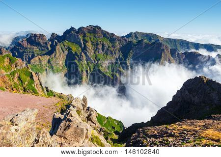 Pico Ruivo And Pico Do Areeiro, Beautiful Mountain Landscape, Central Madeira, Portugal