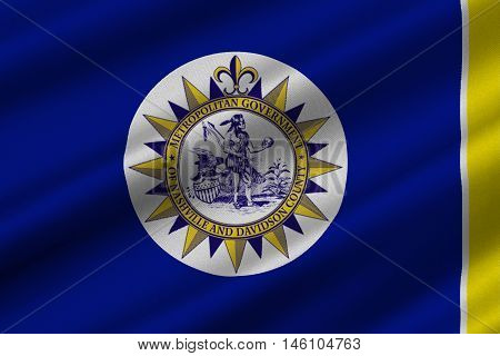 Flag of Nashville is the capital of Tennessee United States. 3D illustration