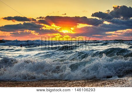 Sea Wave Close Up, Low Angle View