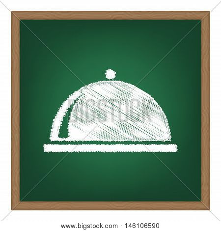 Server Sign Illustration. White Chalk Effect On Green School Board.