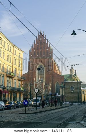 Krakow, Poland -January 5, 2011: Corpus Christi Church (Kosciol Bozego Ciala)