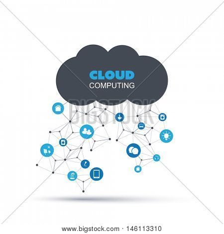 Cloud Computing, IoT, IIoT, Networking, Green Energy, Future Technology Concept, Creative Design Template with Icons - Illustration in Editable Vector Format