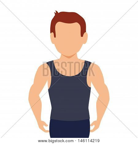 avatar muscle man and wearind dark clothes. fitness lifestyle. vector illustration