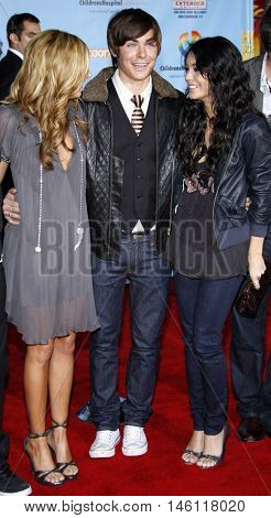 Ashley Tisdale, Zac Efron and Vanessa Hudgens at the DVD Release premiere of 