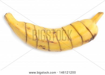 Slices of Banana Prata isolated on white background