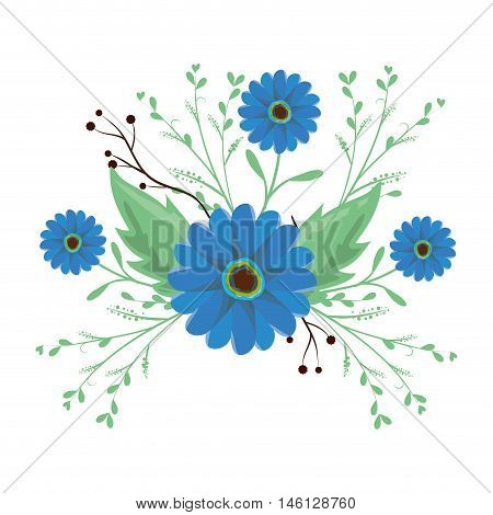 floral natural and beautiful blossom flowers. spring season. vector illustration
