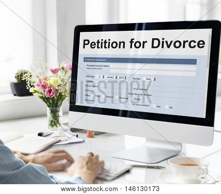 Petition Divorce Arguing Conflict Despair Breakup Concept