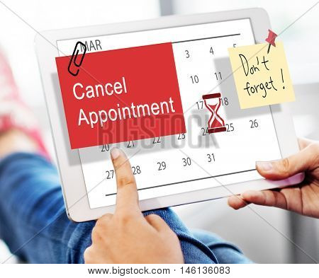 Cancel Appointment Note Calendar Planner Concept