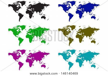 earth map icon colour set earth cartography east asia
