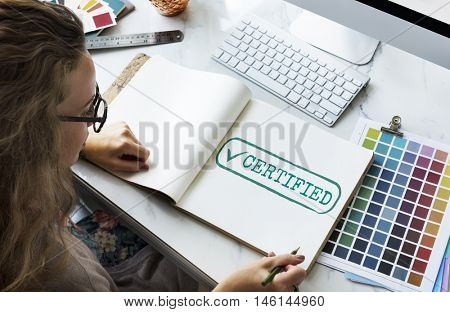 Certified Result Status Approve Decision Graphic Concept