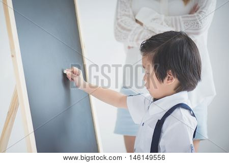 Tired Asian student doesn't want to learn