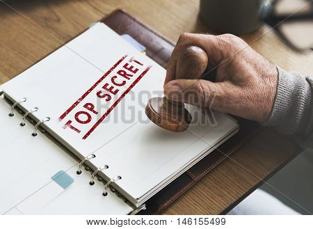 Caution Denied Pending Rejected Secret Warning Concept