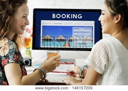 Booking Hotel Reservation Travel Destination Concept