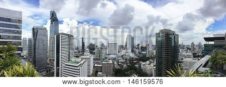 Cityscape of Sathorn Area in Bangkok panorama