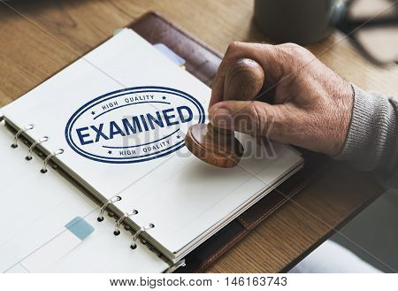 Examined Authorized Certified Verified Approve Concept