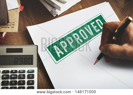 Approved Agreement Authorized Stamp Mark Concept