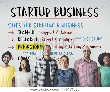 Startup Business Plan Steps Graphic Concept