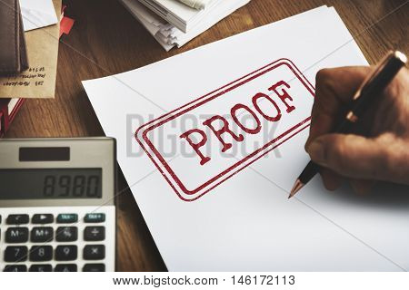 Proof Confirmation Truth Valid Authentication Concept