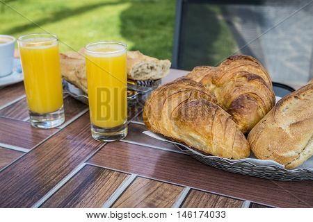 Breakfast in Colliure in the south of France Europe