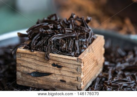 Korea's traditional food dried acorn jelly .