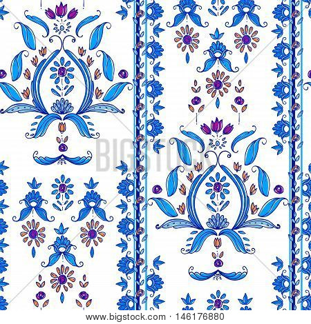 Seamless paisley pattern bohemian style cachemire design. For textile wrapping, wallpaper, fabric