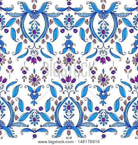 Seamless paisley pattern bohemian style cachemire design. For textile wrapping