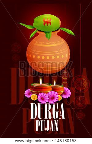 easy to edit vector illustration of Happy Durga Puja India festival holiday background