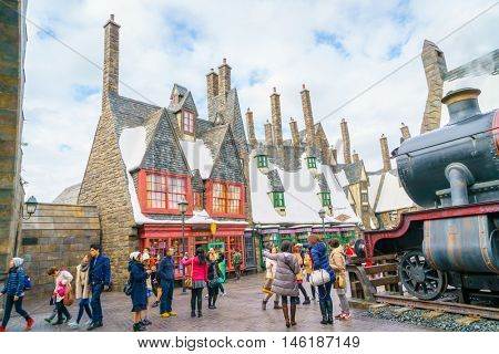 OSAKA, JAPAN - December 1, 2015: Universal Studios Japan (USJ). According to 2014 Theme Index Global Attraction Attendance Report, USJ is ranked fifth among the top 25 amusement parks worldwide.