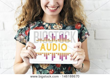 Audio Digital Equalizer Music Tunes Sound Wave Graphic Concept