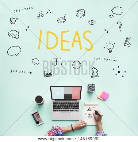 Ideas Lightbulb Musicnote Speech Icon Concept