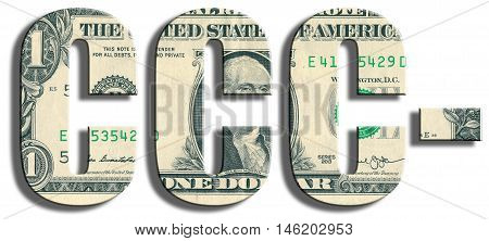 Ccc- Credit Rating. Us Dollar Texture.