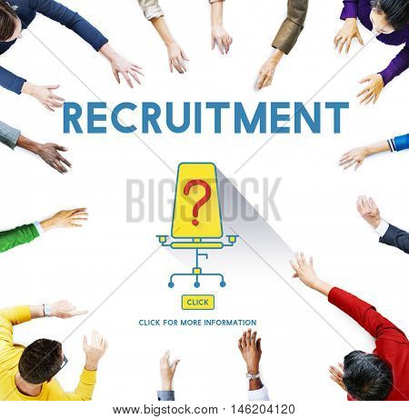 Job Search Occupation Recruitment We're Hiring Concept