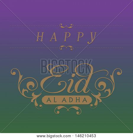 Eid vector greeting card cover design. Text in english.