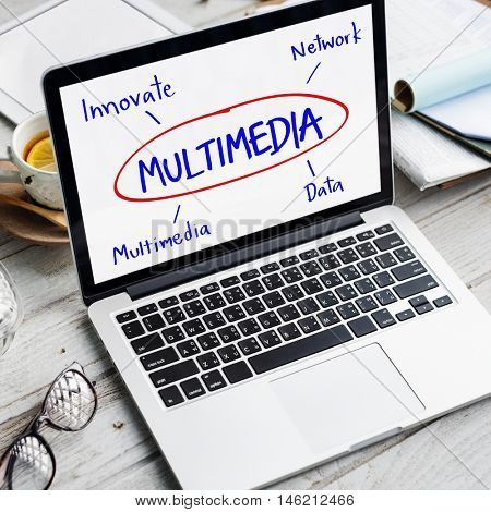 Cyberspace Network Multimedia Innovate Multimedia Concept