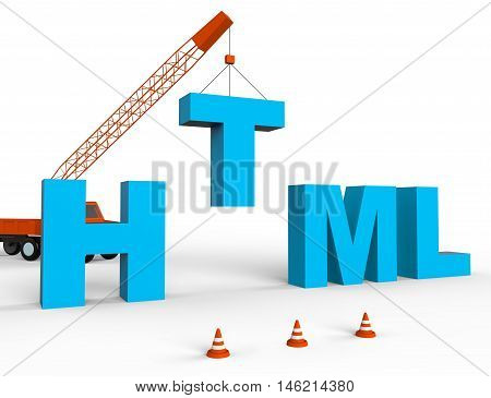 Produce Html Indicates Hypertext Markup Language 3D Rendering