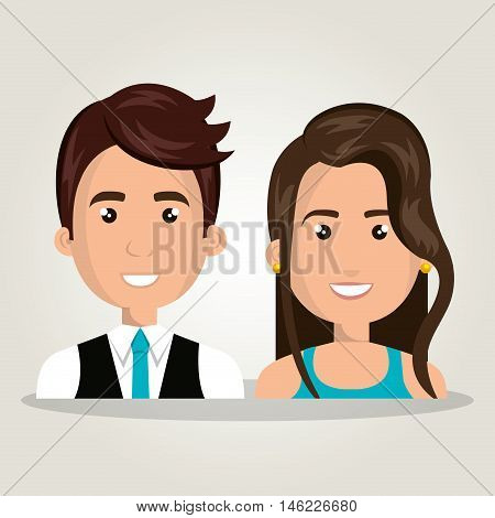cartoon man woman isolated vector illustration eps 10