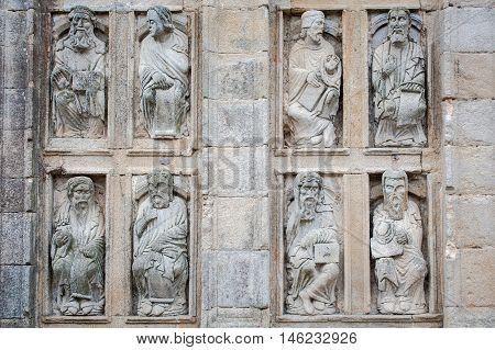 Low relief religious outside the cathedral of Santiago de Compostela