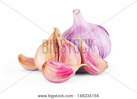 Garlic isolated on white backgroundon white background