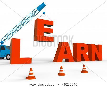 Learn Word Represents School Study 3D Rendering