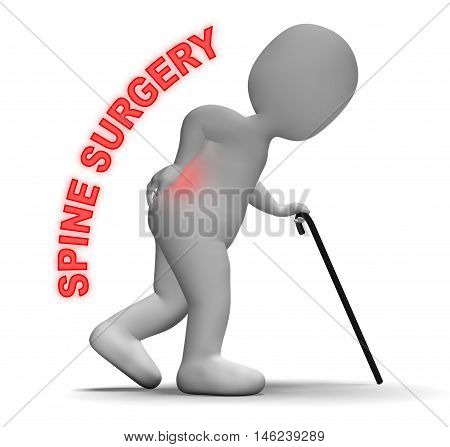 Spine Surgery Means Vertebral Operation 3D Rendering
