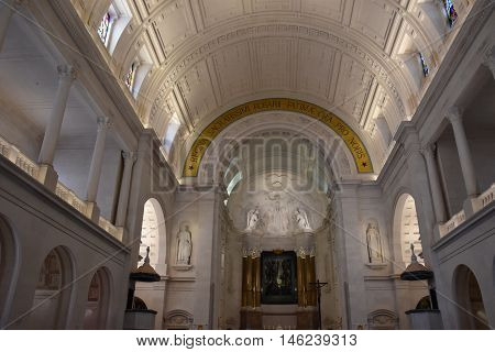 FATIMA, PORTUGAL - AUG 24: Sanctuary of Fatima in Portugal, as seen on Aug 24, 2016. It consists of a tall centralized bell-tower and nave, 213 ft in height, decorated by a 15,000 lb crown of bronze.